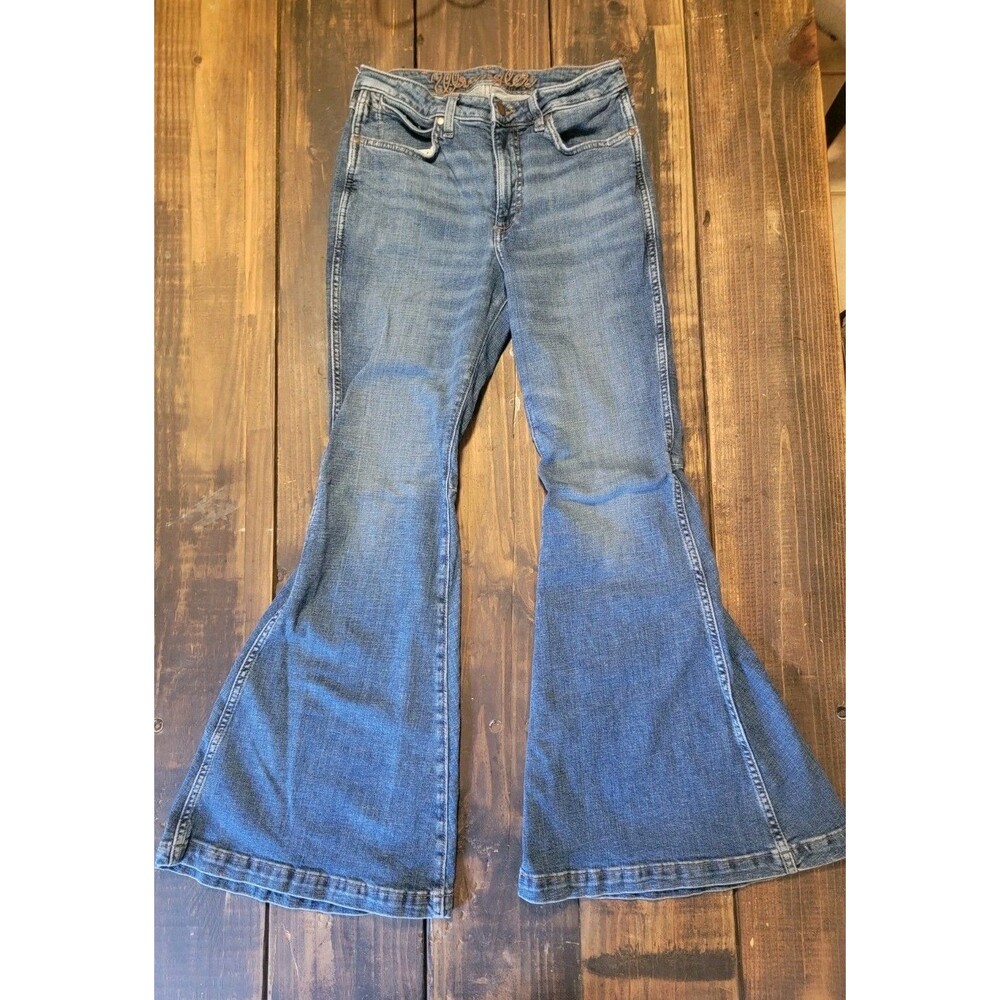 Wrangler Jeans Womens 29x32.5 Retro Mid Rise Trumpet Flare Bell Bottoms Hippie